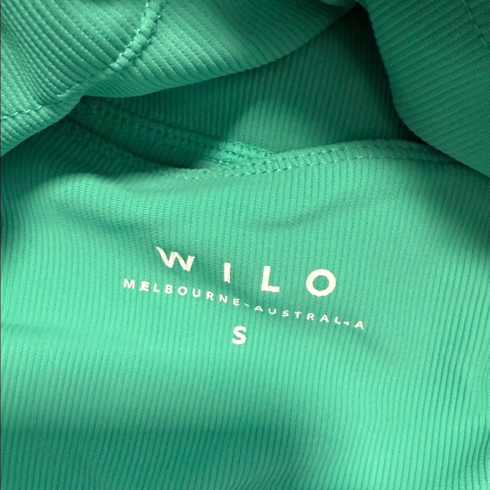Wilo 2 Piece Bra & Leggings Ribbed Workout Set in Apple Green - Picture 8 of 13